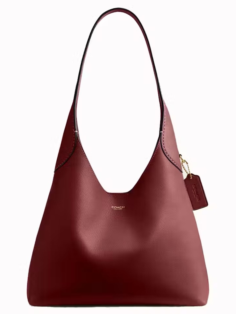 Coach Brooklyn 28 Shoulder Bag Like New Dark Ruby Brass Leather - Picture 3 of 10